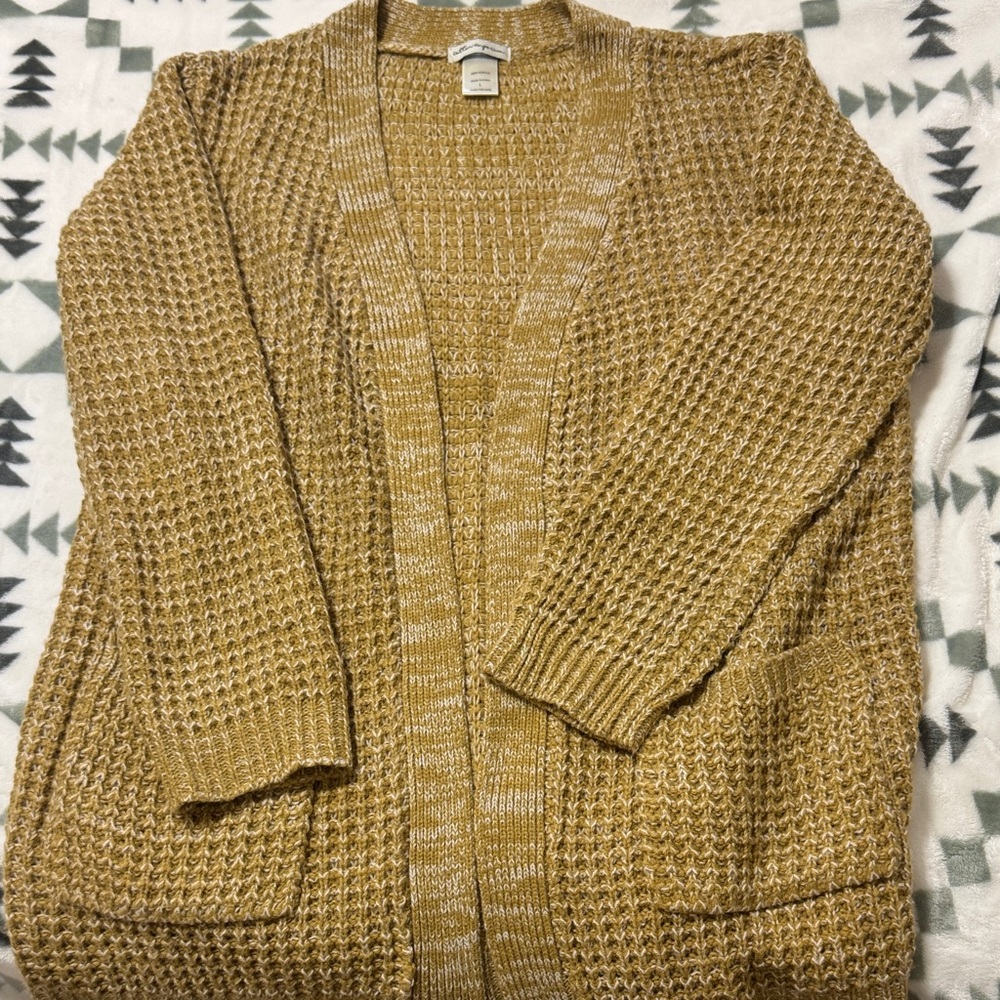 Cotton Emporium Mustard Cardigan Sweater